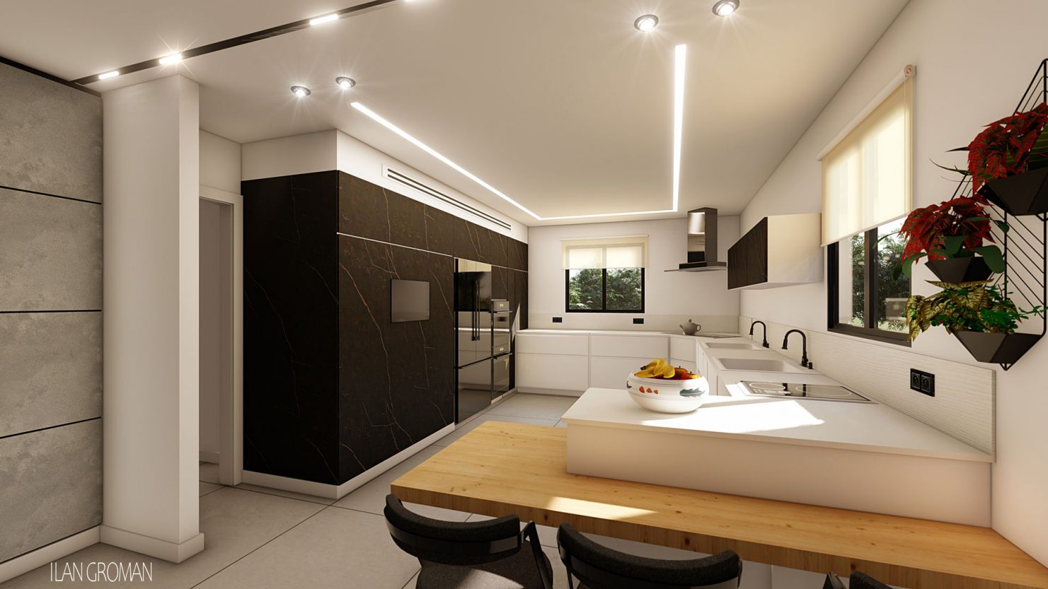 מטבח פורמיקה שחור מט